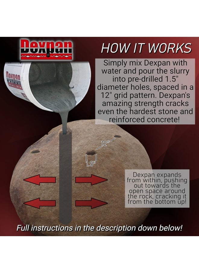 Generic - Dexpan Expansive Demolition Grout 11 Lb Bucket For Rock Breaking Concrete Cutting Excavating Alternative To Demolition Jack Hammer Breaker Jackhammer Concrete Saw Rock Drill 1 77 104 F - Image 1