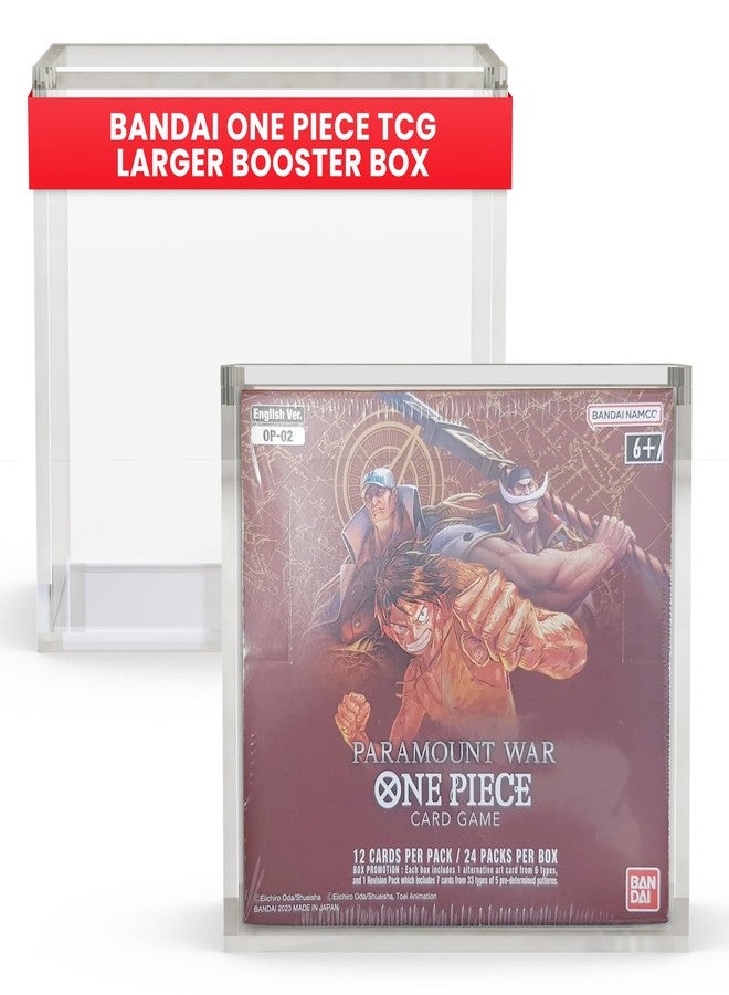 ايفورترو علبة عرض أكريليك واقية من EVORETRO لصندوق معززات لعبة الورق الإنجليزية One Piece TCG (OP02) - سمك 5 مم، إغلاق مغناطيسي، حماية من الأشعة فوق البنفسجية، تصميم قابل للتكديس لعلبة أكريليك لصندوق معززات لعبة الورق One Piece (عبوة واحدة) - Image 2