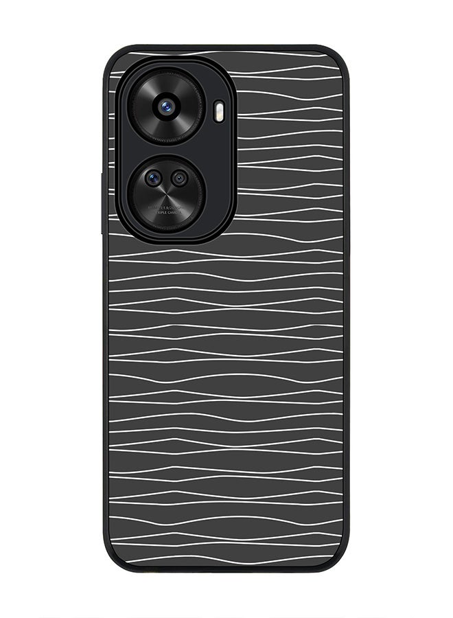 Stylizedd Rugged Black edge case for Huawei nova 12 SE / Huawei nova 11 SE 4G, Slim fit Case Flexible Rubber Edges Anti Drop TPU Gel Thin Cover - Squiggly Lines - Image 1