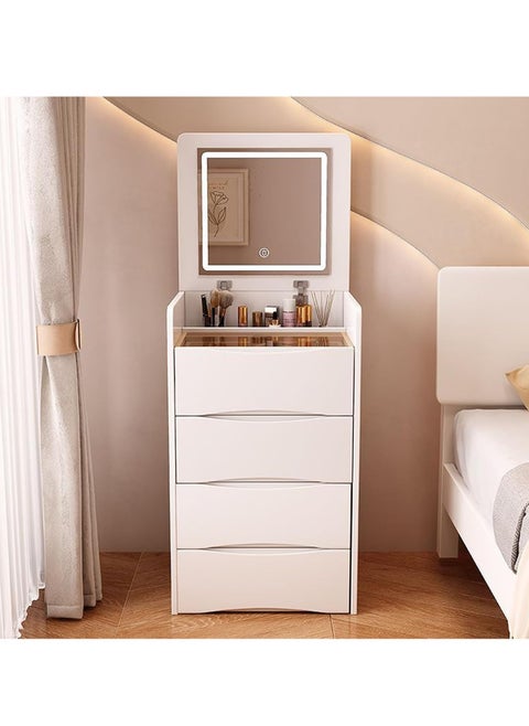Makeup Vanity Set with Mirror and Lights, Vanity Set Makeup Vanity Table with Adjustable Lights Drawer Storage Makeup Table with Stool Vanity Desk for Bedroom (white with LED 48cm x 40cm x 82cm)