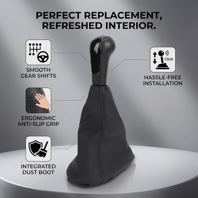 Manual 5 Speed Gear Shift Knob Cover 5 Speed Manual Gear Shift Knob with Dust Proof Wear Proof Ergonomic Design Replacement for Chevy Spark 2011 2012 2013 2014 (Black) - Image 5