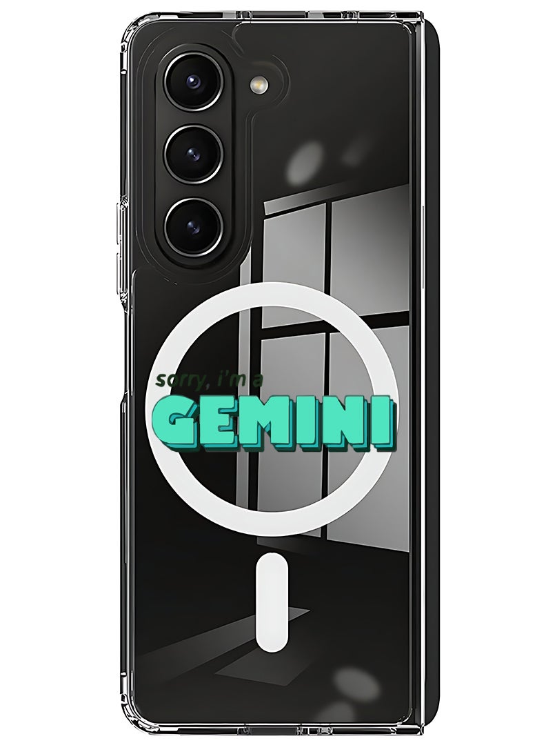 Theodor Magnetic Case for Samsung Galaxy Z Fold 5 Compatible with MagSafe Wireless Charging, Shockproof Phone Bumper Cover Gemini - Image 1