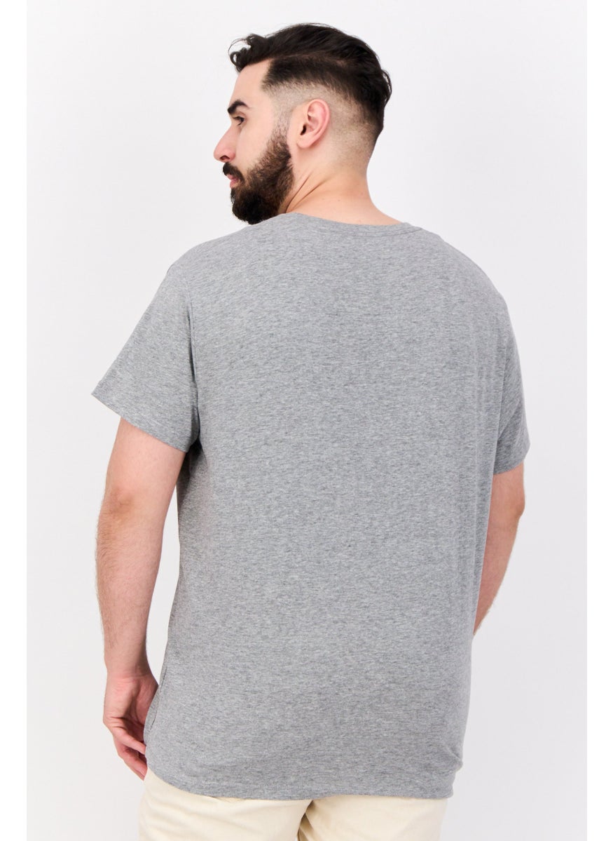 Pepe Jeans - Men Crew Neck Short Sleeves Brand Logo T-shirt, Grey - Image 1