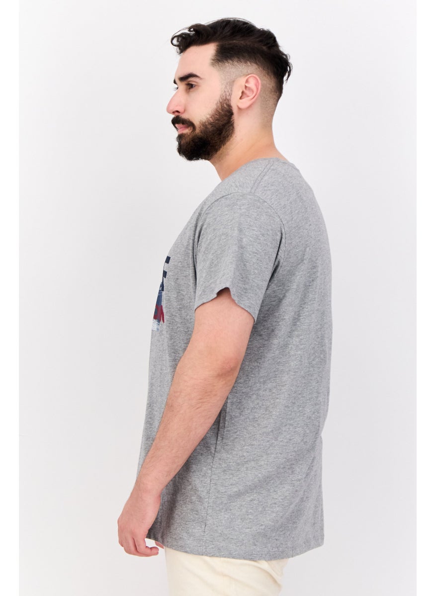 Pepe Jeans - Men Crew Neck Short Sleeves Brand Logo T-shirt, Grey - Image 1