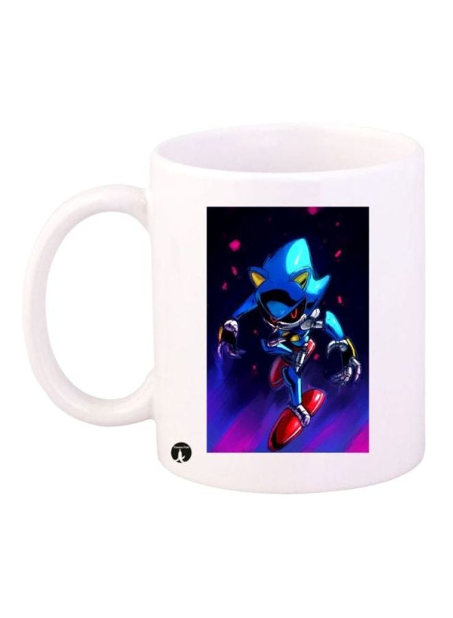 Sonic Hedgehog Printed Coffee Mug White/Blue/Red