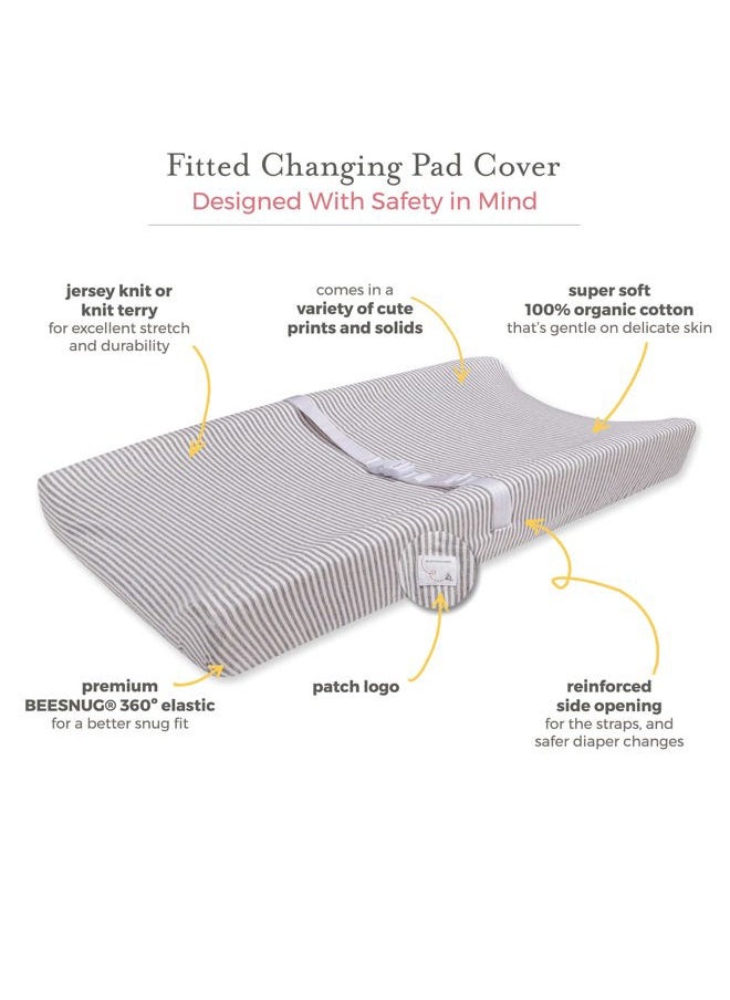 Burt's Bees Baby Changing Pad Cover, 100% Organic Jersey Cotton Changing Pad Liner for Standard 16 x 32 Inch Changing Mats  - Image 2