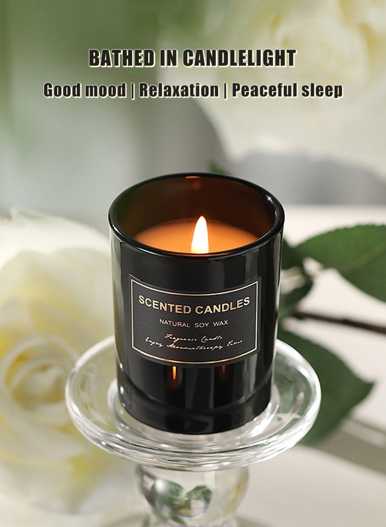 بداية مثالية 3 قطع من الشموع المعطرة، شمعة معطرة برائحة الصويا تدوم طويلاً، شموع معطرة للمنزل، مجموعة هدايا شموع للاستحمام والسبا واليوغا والسفر لتخفيف التوتر، شمعة معطرة بثلاث روائح مختلفة بفتيل واحد - برائحة الفواكه - Image 5