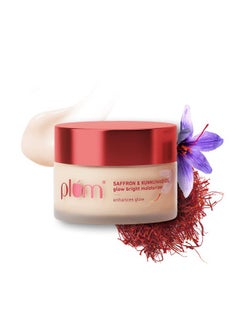 Plum Saffron & Kumkumadi Oil Daily Glow Bright Moisturizing Cream|Moisturizer To Brighten Skin, Enhance Glow|With Spf 35|Uva/Uvb Protection|Quick-Absorbing|All Skin Types|Women & Men|100% Vegan|50 G  - Image 1