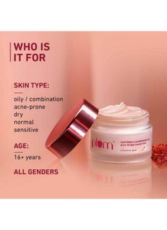 Plum Saffron & Kumkumadi Oil Daily Glow Bright Moisturizing Cream|Moisturizer To Brighten Skin, Enhance Glow|With Spf 35|Uva/Uvb Protection|Quick-Absorbing|All Skin Types|Women & Men|100% Vegan|50 G  - Image 3