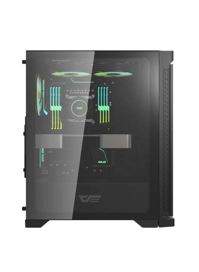 دارك فلاش صندوق كمبيوتر الألعاب DARKFLASH DK361B ATX Mid-Tower مع زجاج مقسى و 4 مراوح ARGB - Image 3