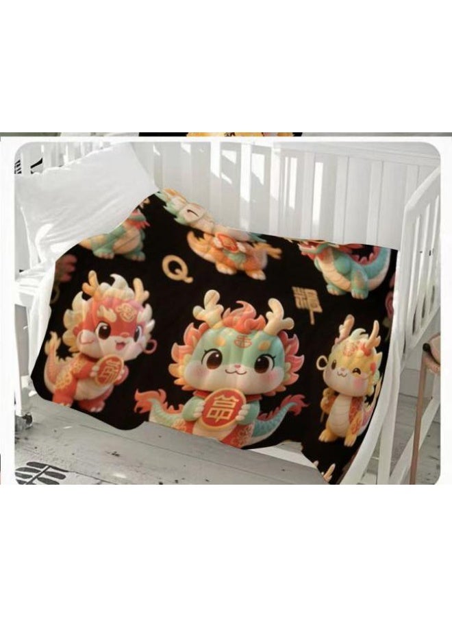 عام بطانية رقيقة من الفانيلا الكرتونية للأطفال والرضع (دافئة ومريحة، ومناسبة للنوم والألعاب) 70 سم * 100 سم - Image 2