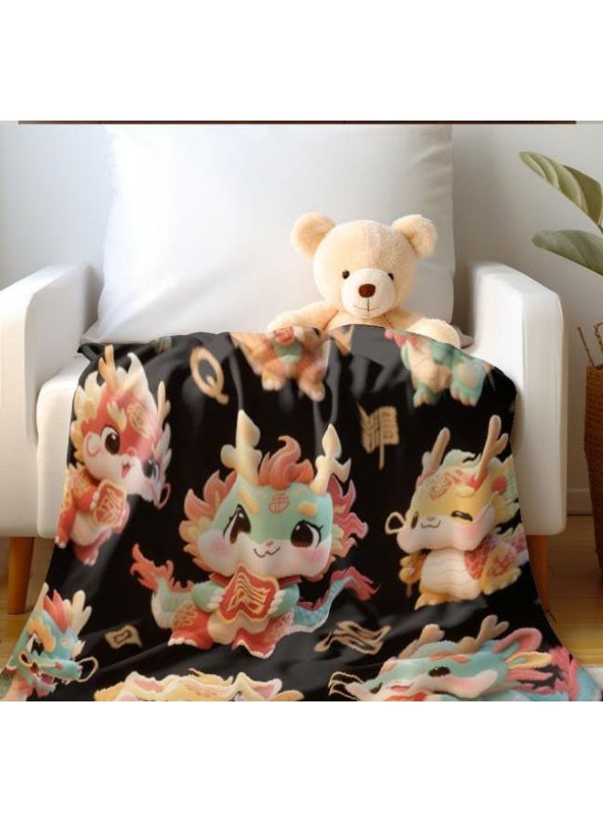 عام بطانية رقيقة من الفانيلا الكرتونية للأطفال والرضع (دافئة ومريحة، ومناسبة للنوم والألعاب) 70 سم * 100 سم - Image 1