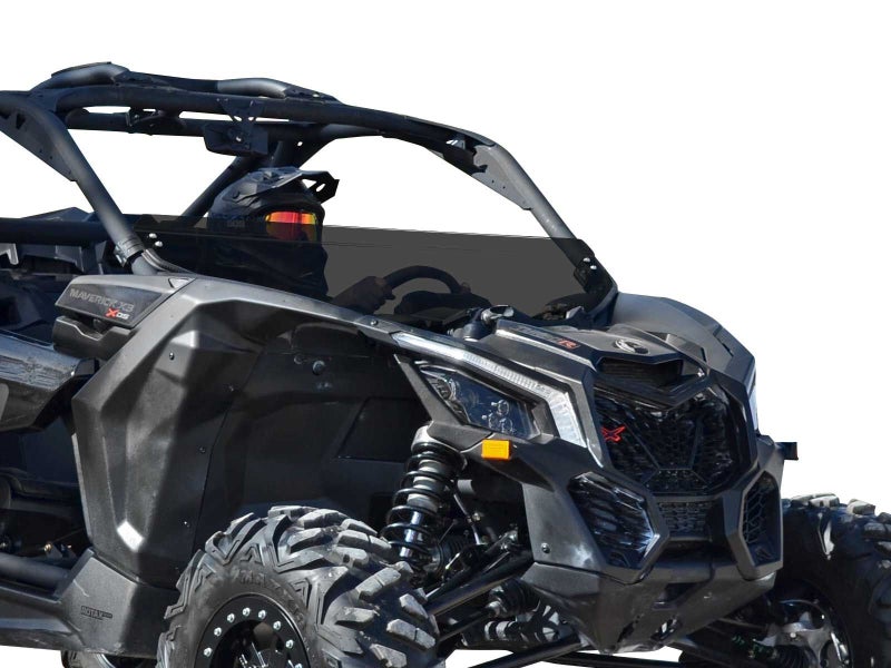SuperATV Heavy Duty Half Windshield for CanAm Maverick X3 900 Turbo X RS X DS MAX Dark Tinted Standard Polycarbonate Construction 25X Stronger Than Glass Easy Installation USA Made