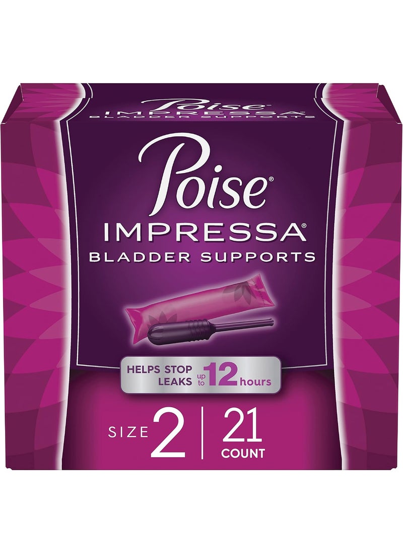 Poise Poise Impressa Incontinence Bladder Support for Women, Bladder Control, Size 2, 21 Count (Packaging May Vary) 