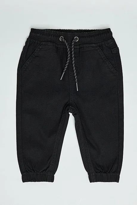 R&B Solid Jogger Jeans with Drawstring Waist