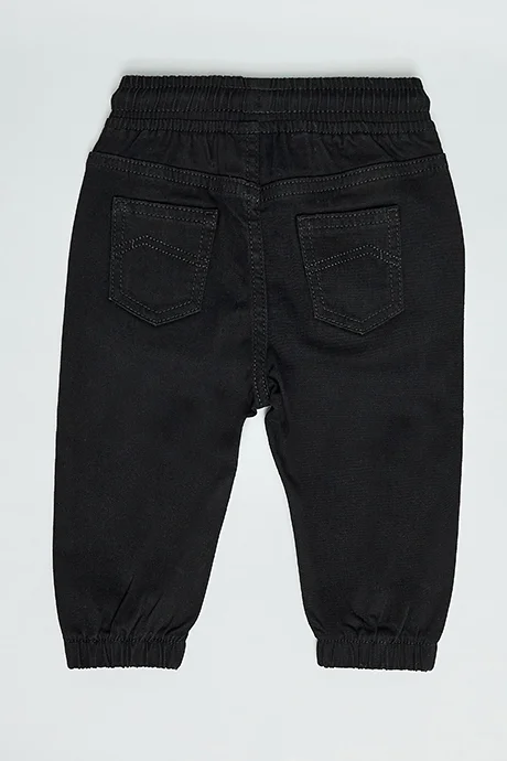 R&B Solid Jogger Jeans with Drawstring Waist