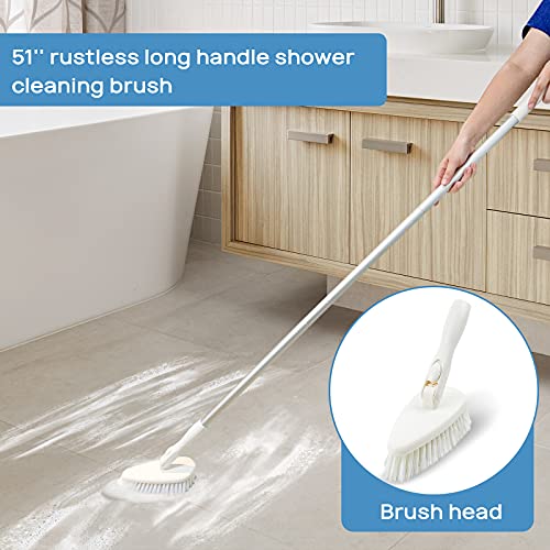 Qaestfy Bathtub Brush Refill Replacement Shower Tub and Tile Cleaning Lock in Place Scrub Brushes Head for Bathroom Wall Floor Scrubbing Compatiable with QAE008 & QAE002 Model QAE007 - Image 4