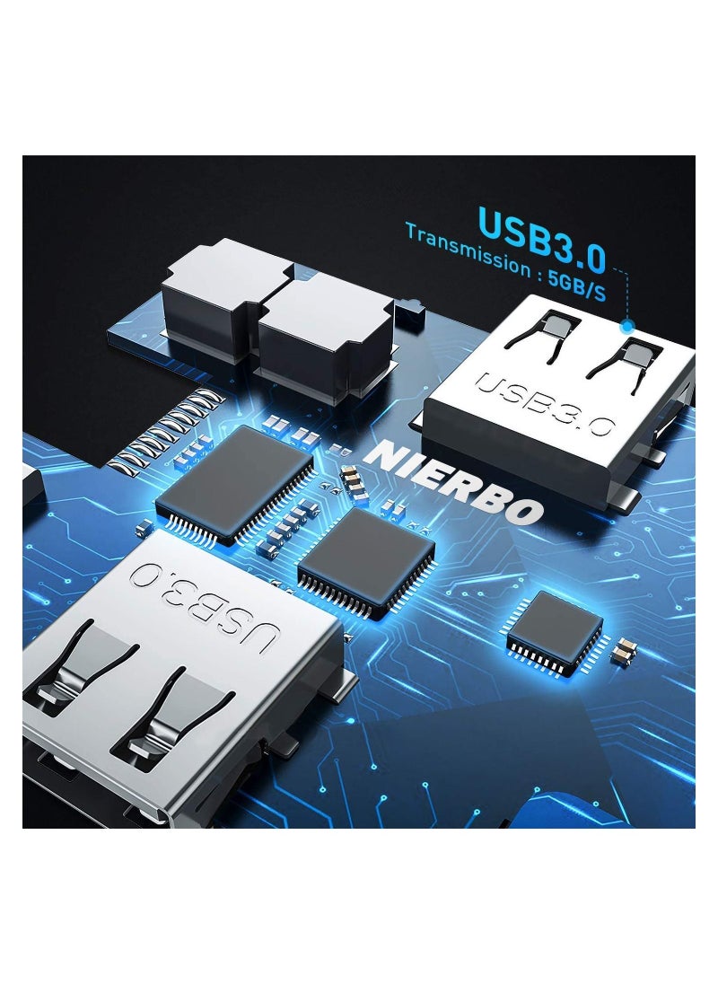 USB Switcher Hub 2 Computers Sharing 4 USB 3.0 Devices USB Keyboard and Mouse Switch Box Selector 2 in 4 Out for Printer Scanner with Micro USB Power Cable and 2 USB A Cable