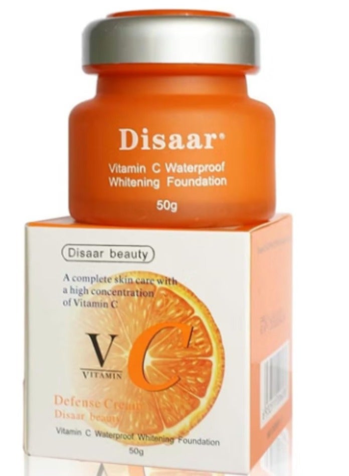 Disaar Vitamin C Whitening Foundation (50g) - Long-Lasting, Waterproof, Spot-Reducing - Image 1