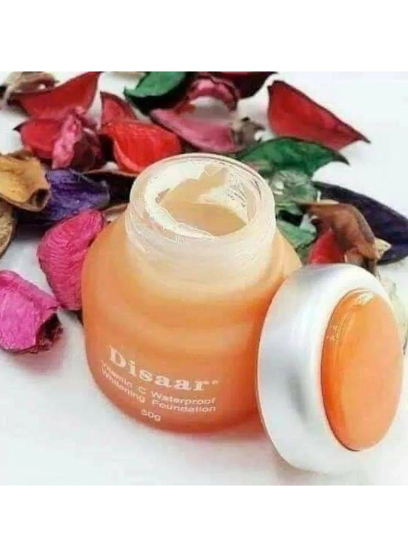 Disaar Vitamin C Whitening Foundation (50g) - Long-Lasting, Waterproof, Spot-Reducing - Image 4