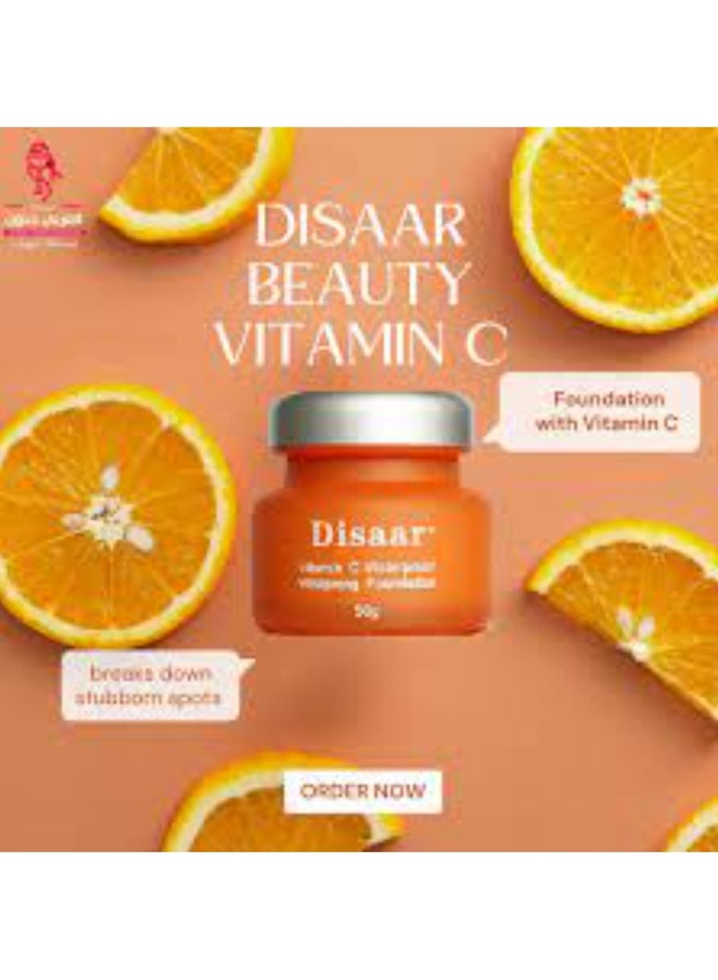 Disaar Vitamin C Whitening Foundation (50g) - Long-Lasting, Waterproof, Spot-Reducing - Image 3