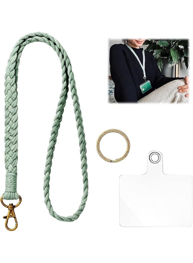 انتيكيانو سلسلة مفاتيح مع حبل قصير للرقبة  سلسلة مفاتيح طويلة الرقبة تأتي مع قطعة واحدة مربعة مع مشبك على شكل حرف D من الفولاذ المقاوم للصدأ لحمل الكروت والمفاتيح وما إلى ذلك - Image 3