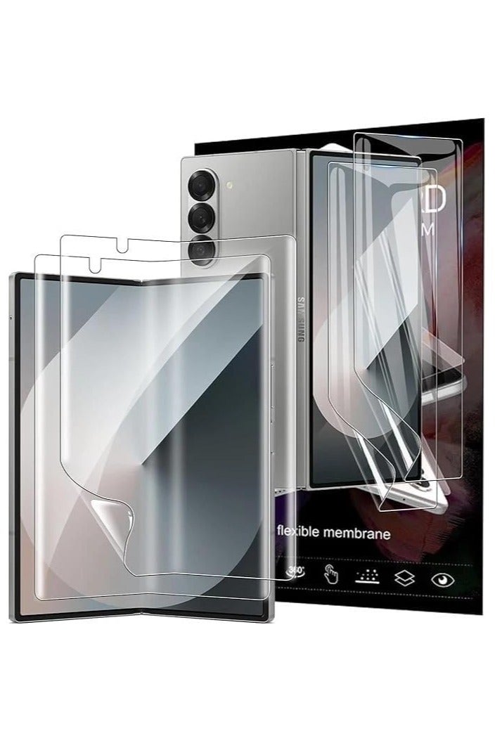 Muzz حماية شاشة لجهاز سامسونج جالكسي زد فولد 7 للعرض الأمامي والداخلي فيلم هيدروجيل غير لامع مضاد للخدش (2 عبوة) (تشطيب لامع) - Image 1