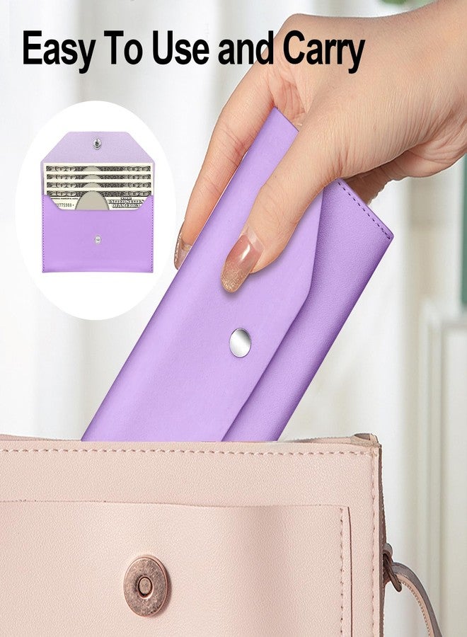 Nolcha Cash Holder Women,Cash Wallets for Women, Reusable Cash Holder Wallet, Men's and Women's Pu Leather Cash Envelope Wallet, Cash Stuffing Wallet for Budget Cash Holder (Purple) - Image 5