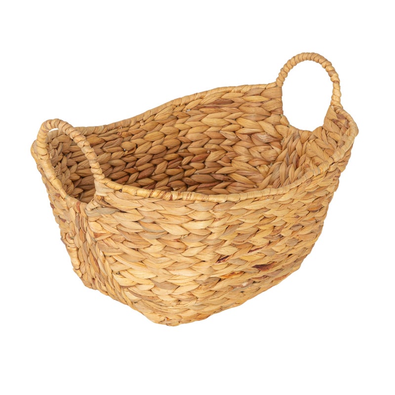 Household Essentials Water Hyacinth Basket with Handles - Image 1