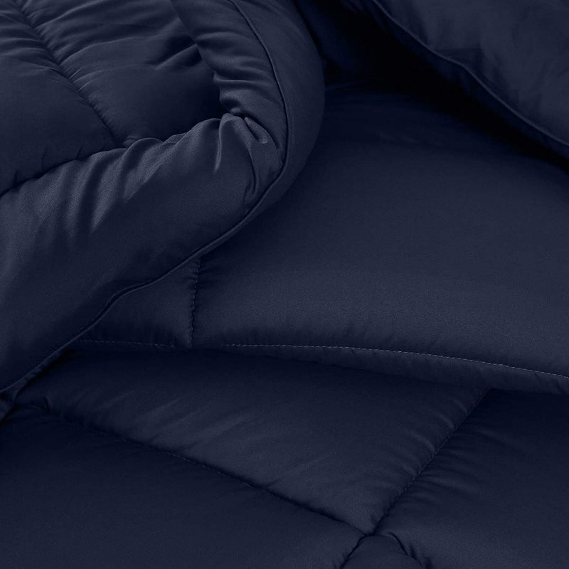 Texlux Soft Microfiber 500 GSM Heavy Winter QuiltComforterDuvetBedding SetBlanketRajaiDouble90 Inch X 100 Inch Bed Comforter Blanket with 2 Pillow Cover17 Inch X 27 Inch Dark Blue - Image 5