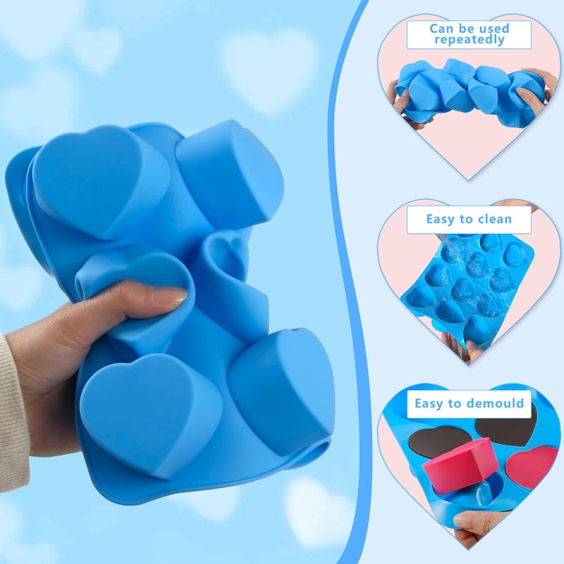 Sidosir 2Pcs Silicone Heart Muffin Pan Nonstick Molds, Valentine's Day Chocolate Molds for Crafting Muffin Cakes, Cupcake Pan Chocolate Silicone Heart Mold for Home Baking, Brownies, and Desserts - Image 4