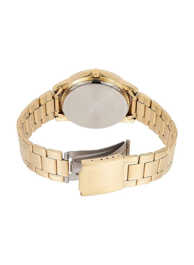 Casio Men's Watch - MTP-V004G-9BUDF Gold Dial, Gold Band - Image 3