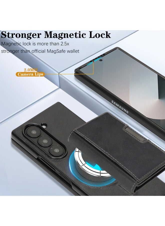 general Compatible Samsung Z Fold 7 2-in-1 Magnetic 3-Fold Card Holder Case with MagSafe Wireless Charging - All-in-One Protective Cover - Image 4
