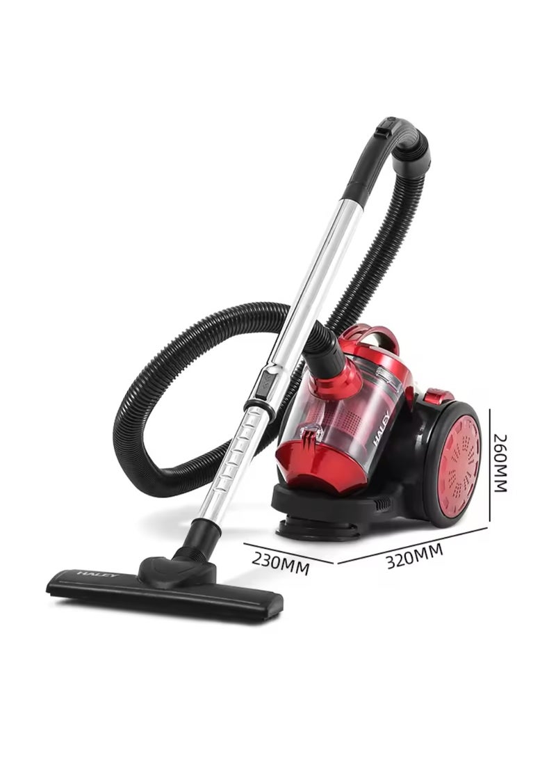 Haley مكنسة كهربائية بقوة 2800 واط، سلك أسبرين قوي، جودة عالية، بدون كيس، مكنسة كهربائية إعصارية سعة 2 لتر - Image 2