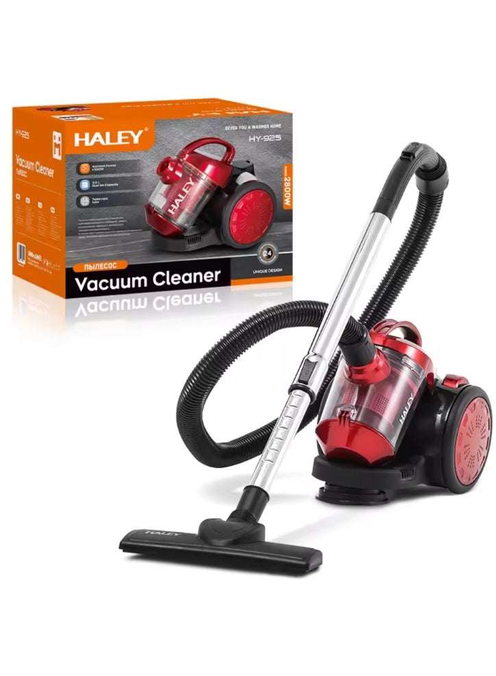 Haley مكنسة كهربائية بقوة 2800 واط، سلك أسبرين قوي، جودة عالية، بدون كيس، مكنسة كهربائية إعصارية سعة 2 لتر - Image 1