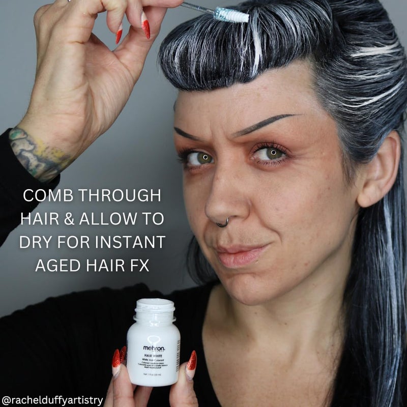 mehron ماكياج مهرون للشعر الأبيض مع فرشاة (1 أونصة) - Image 3