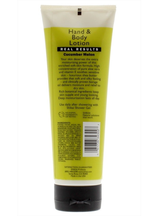 SHIKAI Hand & Body Lotion (Cucumber Melon, 8oz) | Daily Moisturizing Skincare for Dry and Cracked Hands | With Aloe Vera & Vitamin E - Image 2