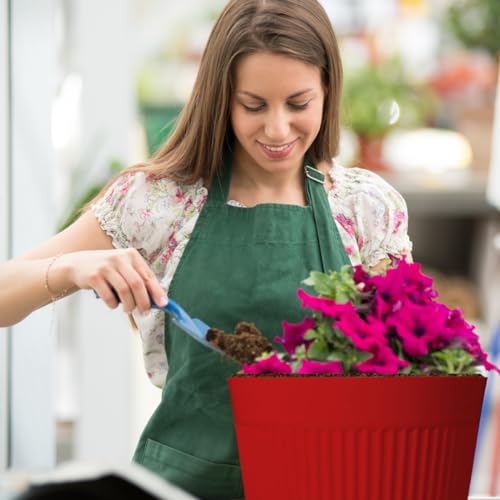 TECHBLAZE 12 inch Planter Pot Big Size Plastic Flower Planters Multicolor Indoor Outdoor Flower pots for Garden Gamley for Balcony Garden Nursery School Home Office (Red, Pack of 8) - Image 2