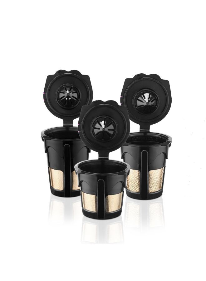 NIBEMINENT Stainless Steel Reusable Filter Cup Set Black/Gold 18 x 6.50 7.50centimeter - Image 2