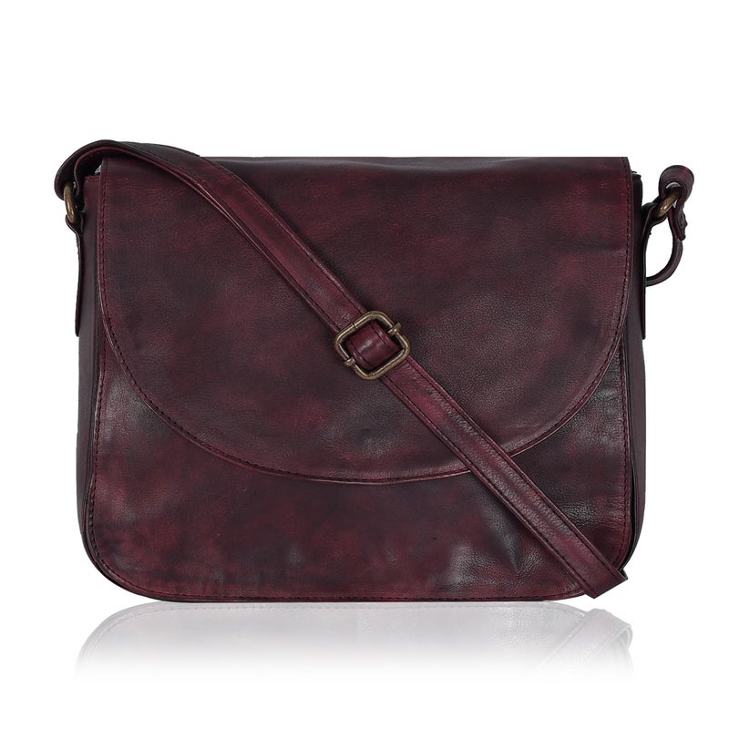 Ozora Handcrafted Genuine Leather Vintage Shoulder Crossbody Bag with YKK Zippers Snap Button Closure and Mobile Holder