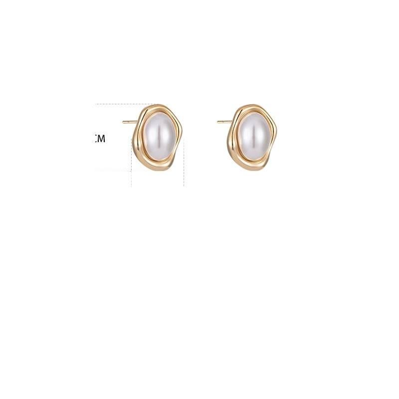 AD Pearl Stud Earrings with 925 Sterling Silver and Drop Accent Lightweight Statement Jewelry for Daily Wear and Dressy Styling - Image 3