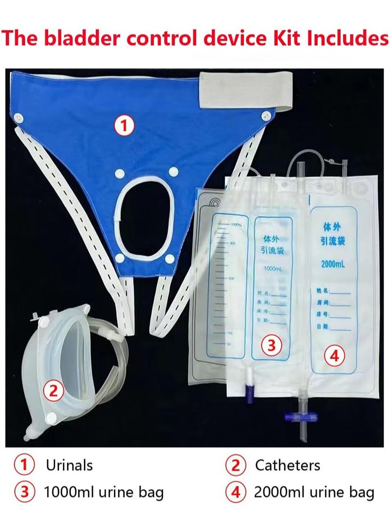 Aikanbo Urine Collection Bag，Portable Catheterization Bag，Reusable Portable Silicone Urinal with 2 Catheterization Bags (Elderly Male，White) - Image 2