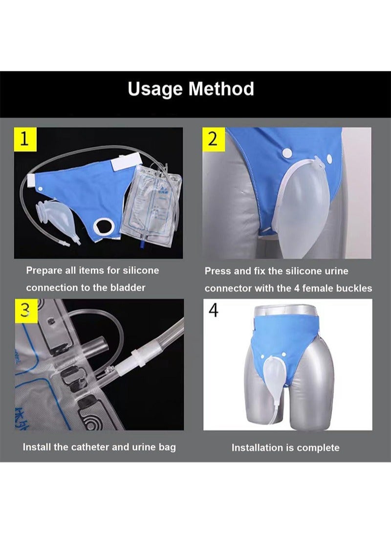 Aikanbo Urine Collection Bag，Portable Catheterization Bag，Reusable Portable Silicone Urinal with 2 Catheterization Bags (Elderly Male，White) - Image 3