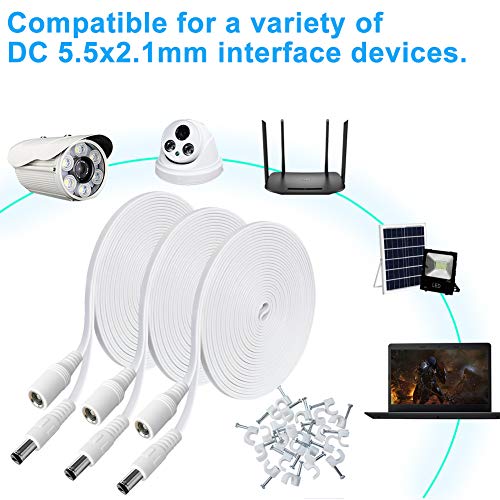 SIOCEN 3 Packs 20ft DC Power Extension Cable,5.5mm x 2.1mm 12v Extension Cord Security Camera Power Cable Male to Female for CCTV IP Indoor Camera Dvr Standalone LED Strip,Supply Adapter - Image 5