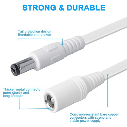 SIOCEN 3 Packs 20ft DC Power Extension Cable,5.5mm x 2.1mm 12v Extension Cord Security Camera Power Cable Male to Female for CCTV IP Indoor Camera Dvr Standalone LED Strip,Supply Adapter - Image 2