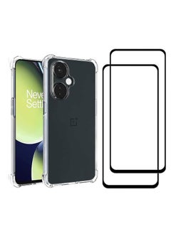 1 Plus 2 Case For Oneplus Nord Ce 3 Lite 5G Case With Screen Protector 2 Pcs Heavy Duty Dual Layer Anti Scratch Shockproof Protective Cover With Magnetic Ring Kickstand Clear