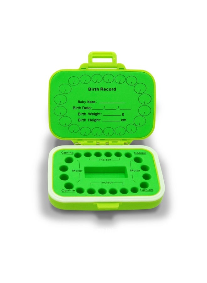 Newborn Baby Baby Souvenir Plastic Lanugo Baby Teeth Collection Storage Box Children Creative Gift G-Color:Green-Specifications:Outside Green Inside Red - Image 3
