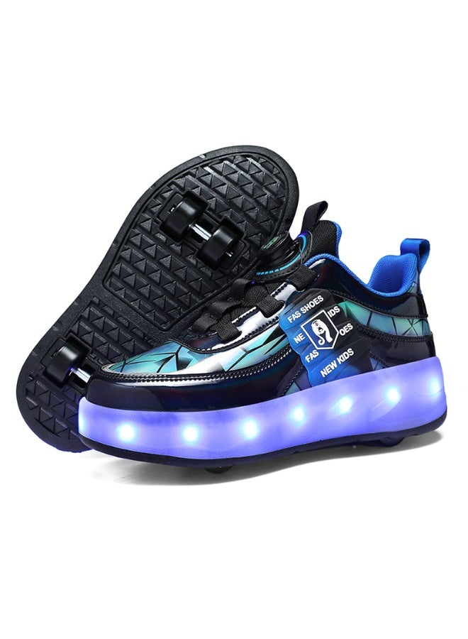 NIBEMINENT LED Flash Light Sneaker Skate Shoes with Wheels USB Charging Roller Skates Shoes