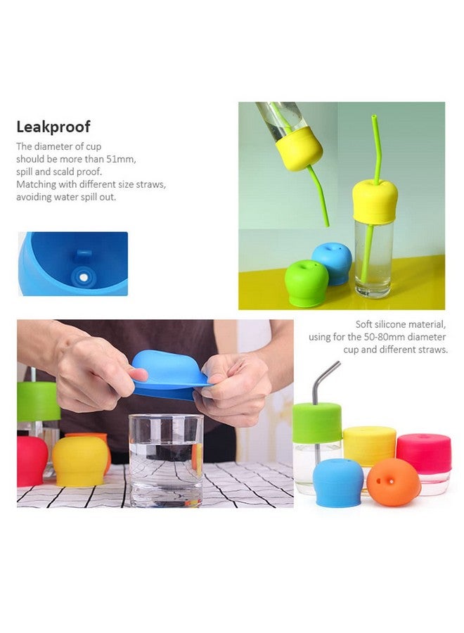 TOUGS Silicone Sippy Straw Cup Lids for Toddlers Babies (Pack of 5) - 5 Drinking Straws - Reusable, Spill-proof - Stretches to Cover Tumblers, Yeti Rambler, Mason Jars, Cups and Mugs - Image 5