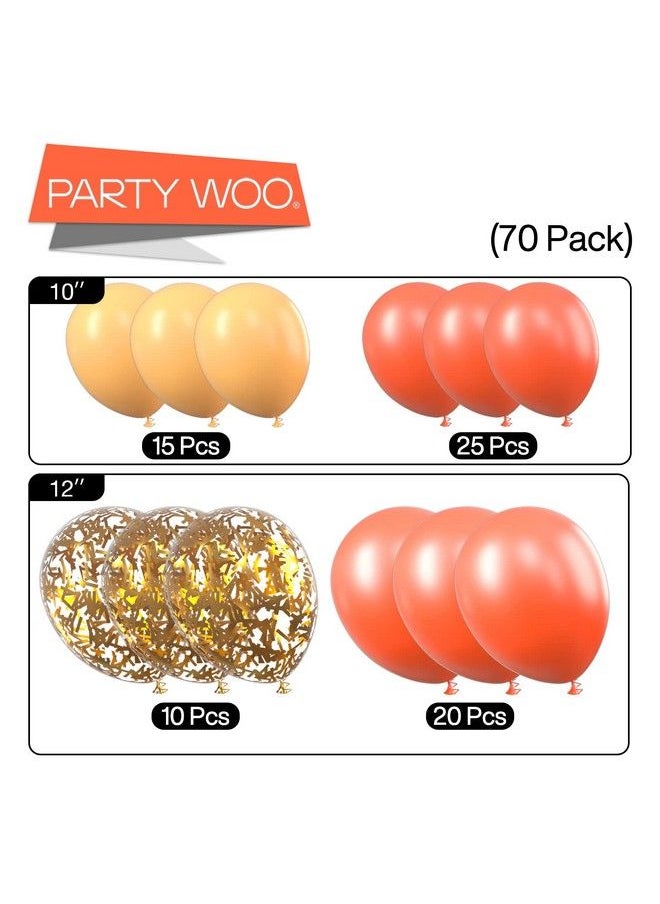 PartyWoo Coral Balloons 70 Pcs Coral Latex Balloons Peach Balloons Gold Confetti Balloons Jumbo Peach Balloons For Coral Birthday Decorations Coral Party Decorations Coral Wedding Decorations  - Image 5